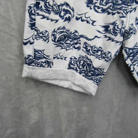 Turbokolor Men's Artistic Shorts Abstract Wave Fish Pattern Cotton Poland Sz 32 - Picture 4 of 12